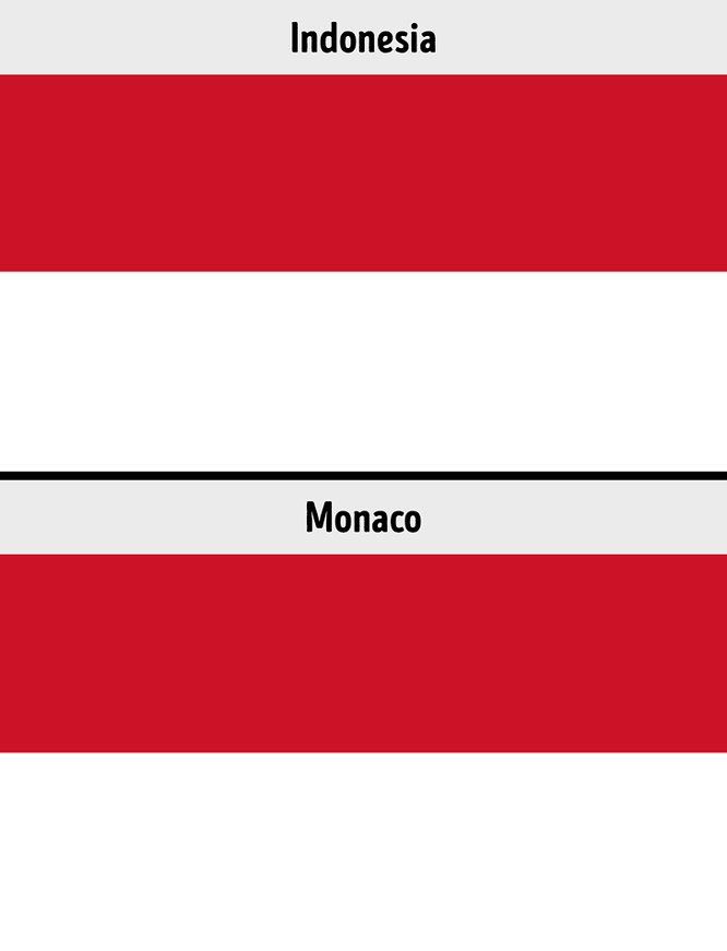 Flags of Indonesia and Monaco