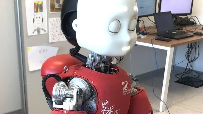 iCub - robot of the CONTACT research group at the Italian Institute of Technology.