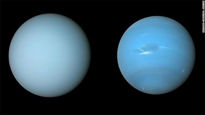 Neptune and Uranus have nearly identical blue colors.