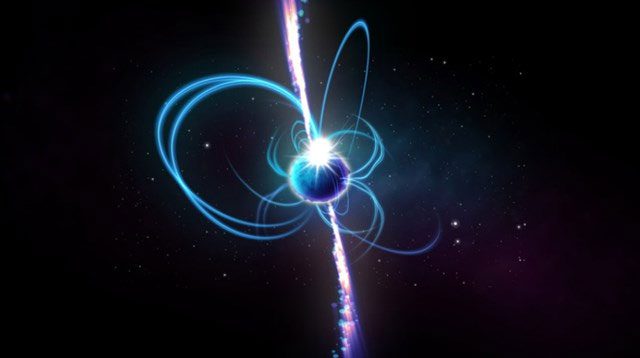 Neutron stars are highly magnetized, one of which sometimes produces radio emissions.