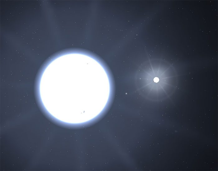 Simulation of Sirius A and B using Celestia software