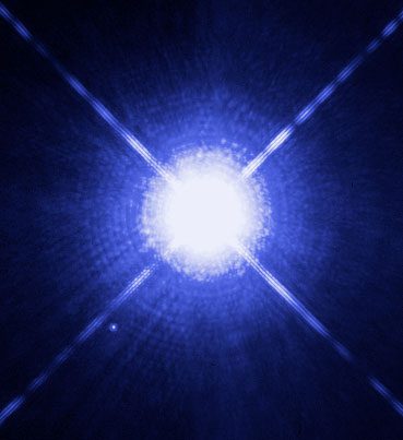 Sirius A and B captured by the Hubble Space Telescope.