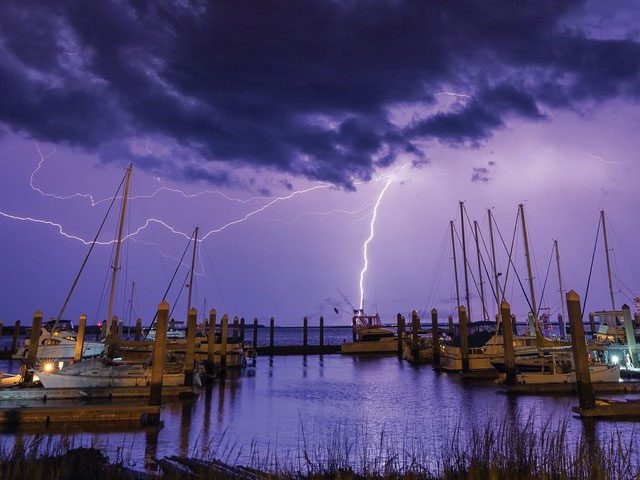 The electrical current from lightning can spread from 10 to 100 meters or more.