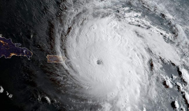 Satellite image of Hurricane Irma.