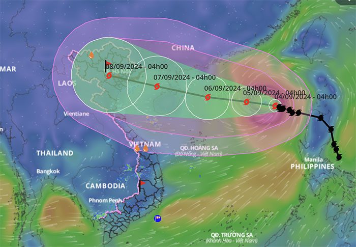 Impact area of Super Typhoon Yagi