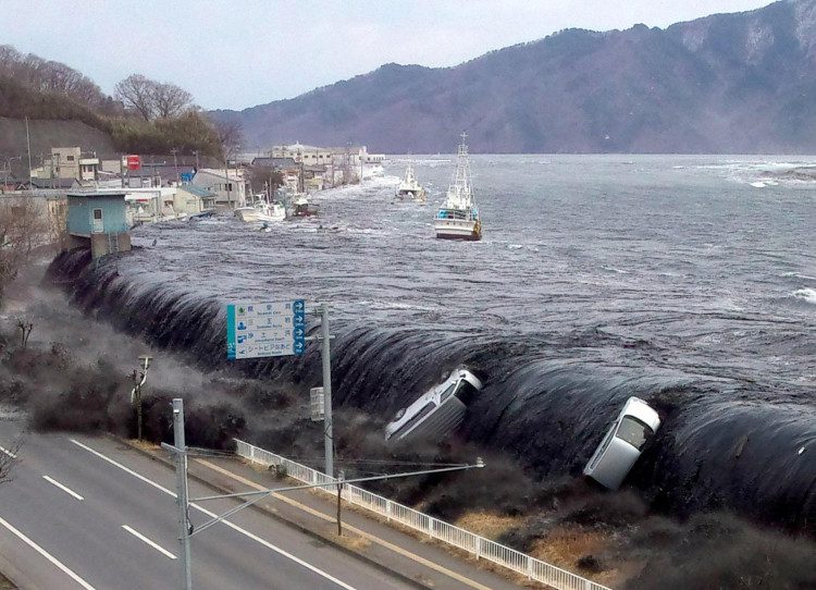 Tsunami in Japan in 2011.