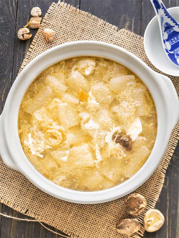 Tam Truc Mushroom soup cooked with chicken.