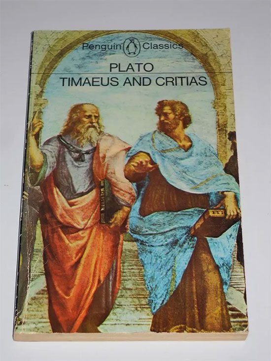 The book recounting Atlantis by philosopher Plato