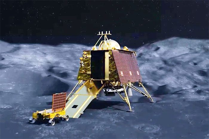 The Vikram lander and Pragyan rover of the Chandrayaan-3 mission.