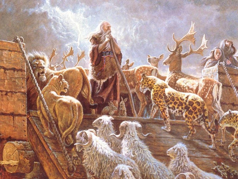 Noah and his ark of salvation.