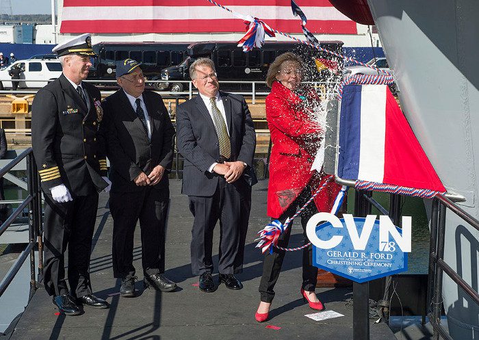 The naming ceremony for CVN-78 Gerald R. Ford took place on November 9, 2013.