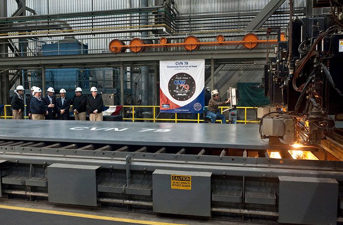 On February 25, 2011, Newport News Shipbuilding held a steel cutting ceremony for the USS John F. Kennedy.