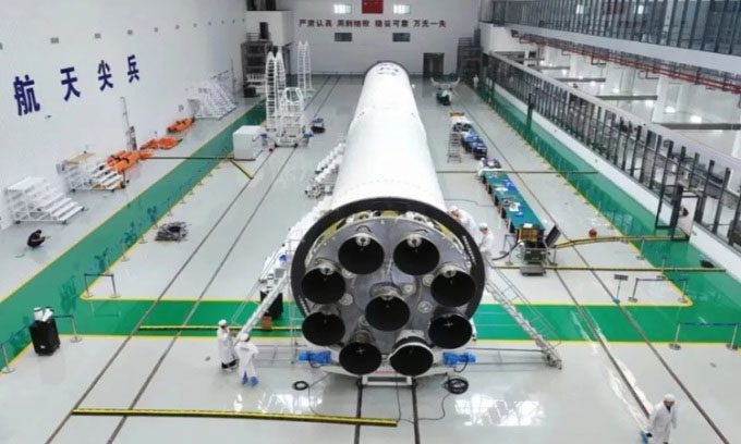 The reusable Tianlong-3 rocket has a design similar to SpaceX's Falcon 9 rocket.