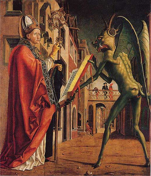 St. Augustine confronting a demon