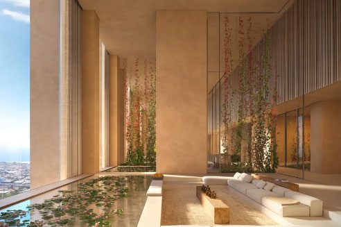 The ultra-slim skyscraper will combine indoor and outdoor spaces.