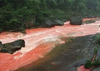 the river dyeing red in china during the flood season drinks made from this famous water everyone knows 121056