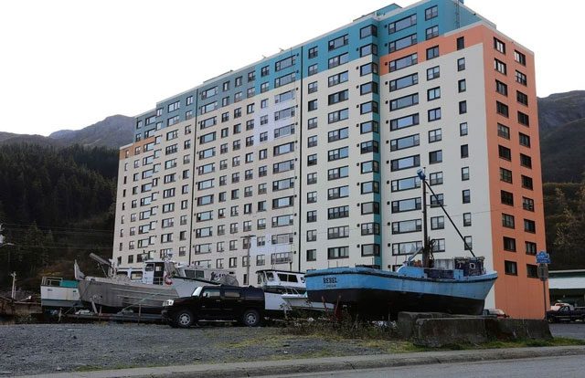 About 90% of the town's population lives in Begich Towers