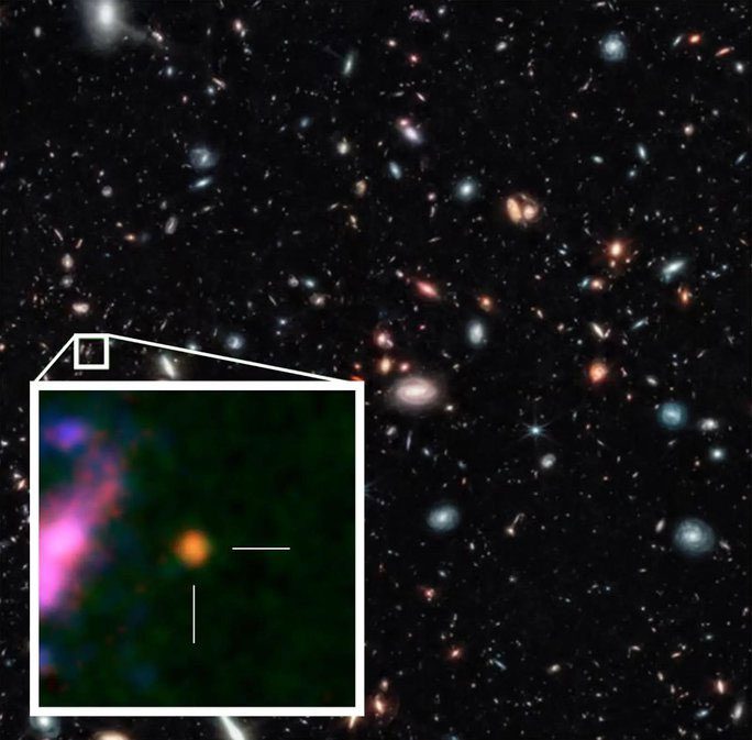 Radio image of the primordial universe and the oldest galaxy ever discovered