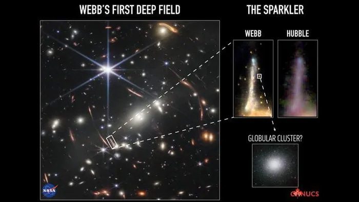 Image from James Webb reveals the Sparkler galaxy containing the oldest globular clusters