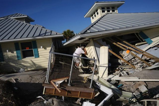 Residents reinforcing their homes after Hurricane Milton.