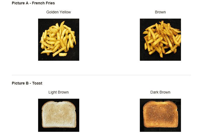 Users should limit the consumption of burnt or overcooked foods that have turned dark.