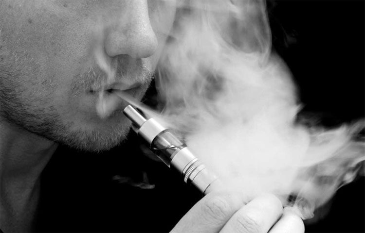 Most e-cigarettes consist of a mouthpiece or cartridge, a heating element, a rechargeable battery, and circuitry.