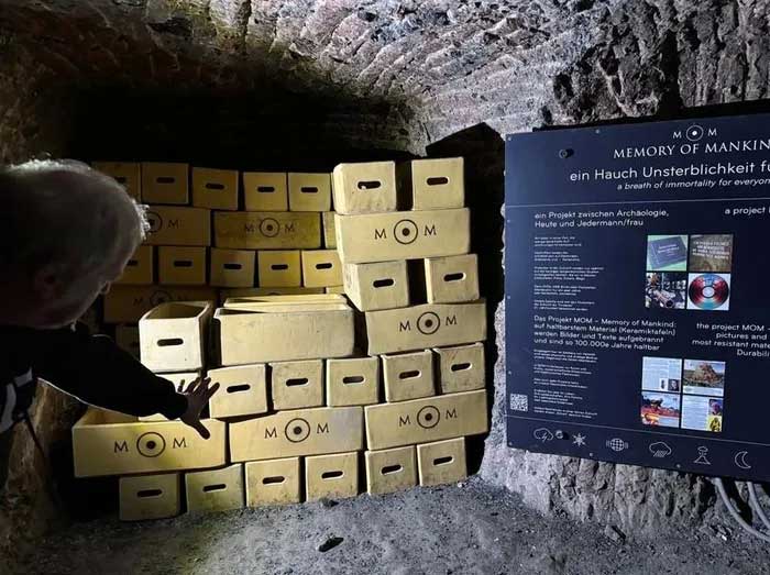 The crystal is being stored in a "time capsule" located in a salt mine in Austria.