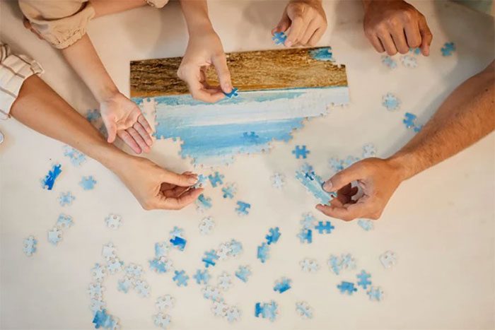 Playing puzzles can help you feel happy and sharp.