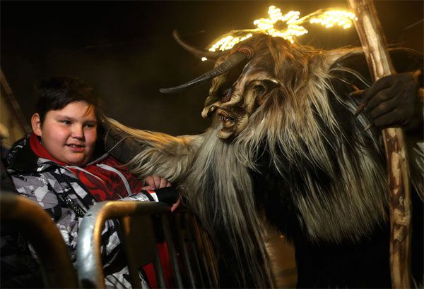 In Austria and Germany, there is a tradition of scaring children by dressing up as the Krampus devil, lurking around to frighten those on Santa Claus's naughty list.