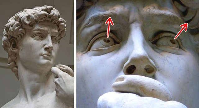 The Statue of David Has Unusual Eyes