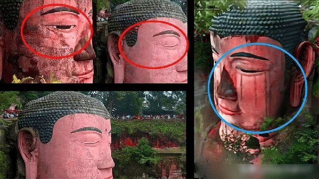 The tears of the Buddha are actually a result of rock erosion and acid rain.