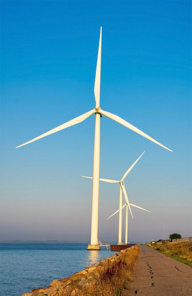 Wind turbines in Denmark.