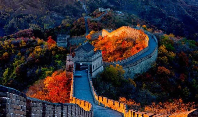 A section of the Great Wall of China.