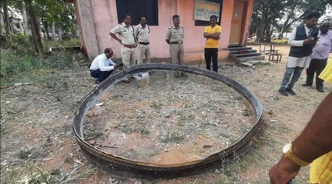 A metal ring with a diameter of about 3 meters fell from the sky in India on April 2.