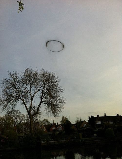 Mysterious black circle in the sky of England