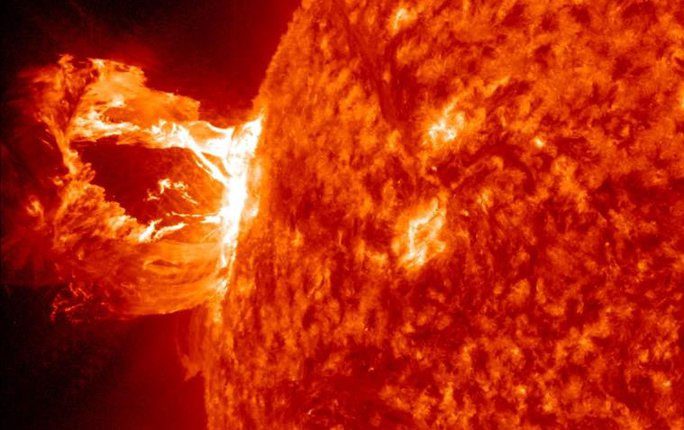 A solar flare event from the Sun