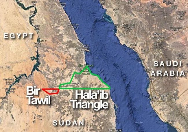 Bir Tawil is located on the border between Egypt and Sudan.