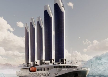 white ship equipped with solar panels can be folded 137769