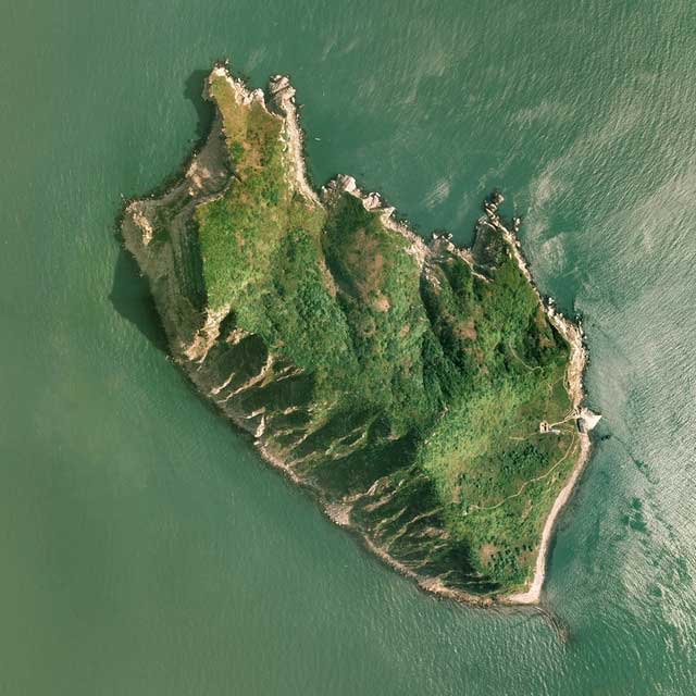 Aerial view of Snake Island