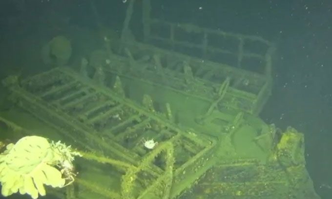 Images from the three autonomous underwater vehicles used to explore the wreck