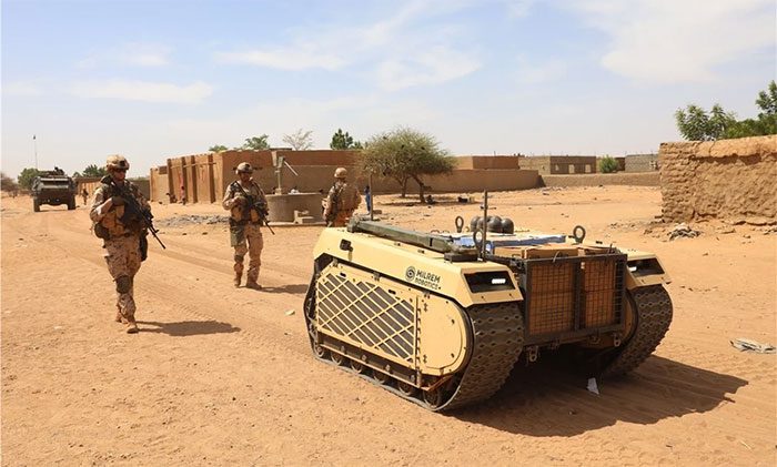 The THeMIS UGV from Milrem Robotics on a mission in Mali