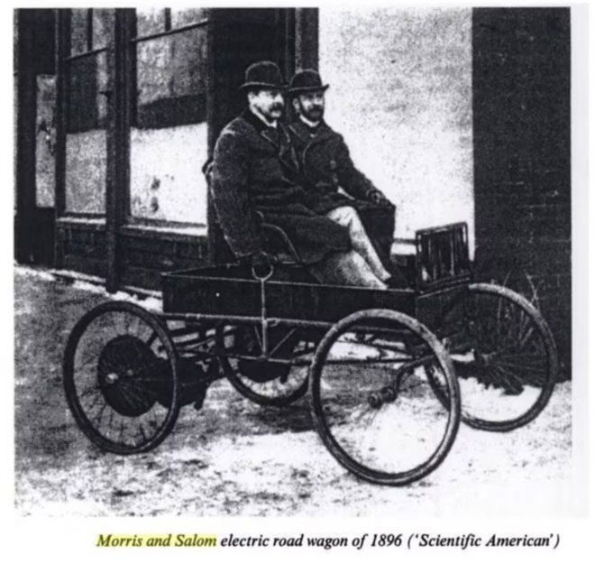 An electric vehicle from Morris and Salom in 1896.