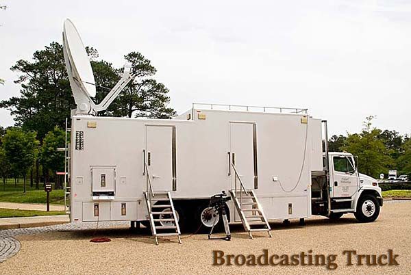 Broadcast truck.