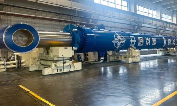 Hydraulic cylinder rolling off the production line on October 22.