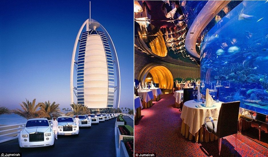 Burj Al Arab has a fleet of Rolls Royces to serve customers.