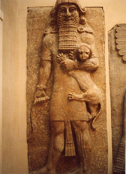 A statue of Gilgamesh unearthed in the tomb