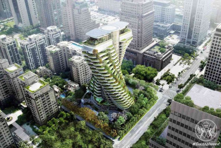 Tao Zhu Yin Yuan building is covered with greenery.