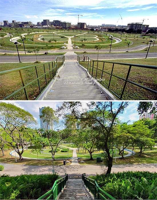 Bishan Park, Singapore in 1988 and 2020