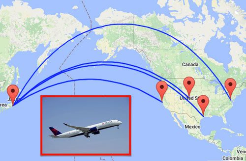 Crossing the Pacific Ocean is not a straight line as seen on maps.