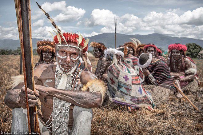 The tribe living in a primitive style in Indonesia